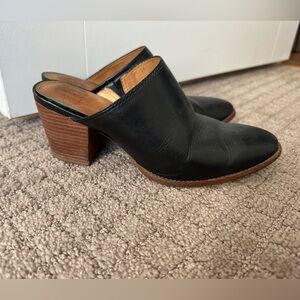 Madewell Black Leather Mules